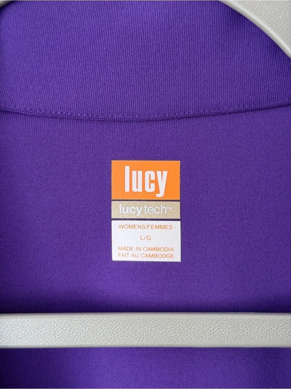 ⁠Lucy Tech Full Zip Track Jacket Purple Size L Athletic Running Yoga Thumbholes⁠